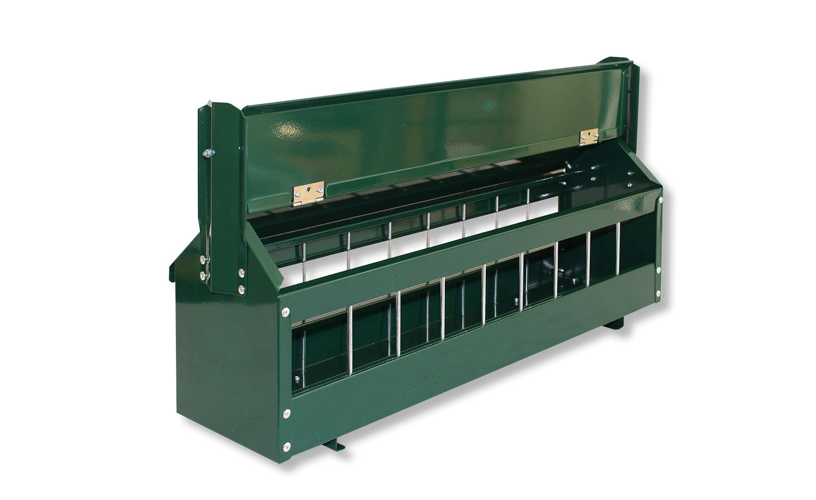 Junghennen-/Legehennentrog, grün pulverbeschichtet, 60cm