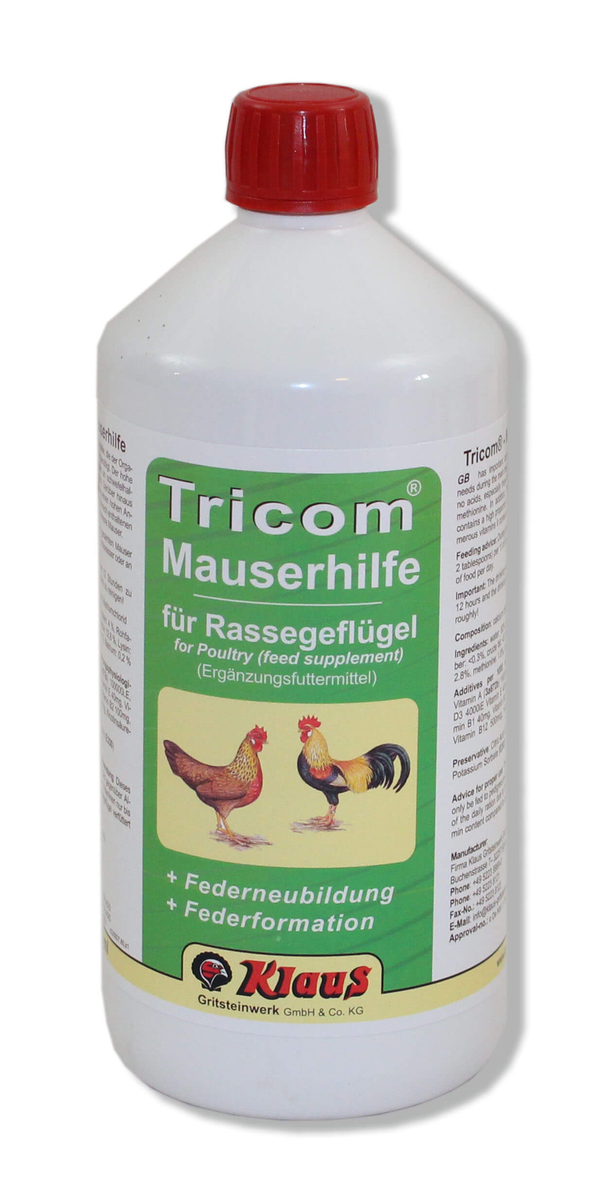 Klaus Tricom Mauserhilfe für Geflügel (1l)