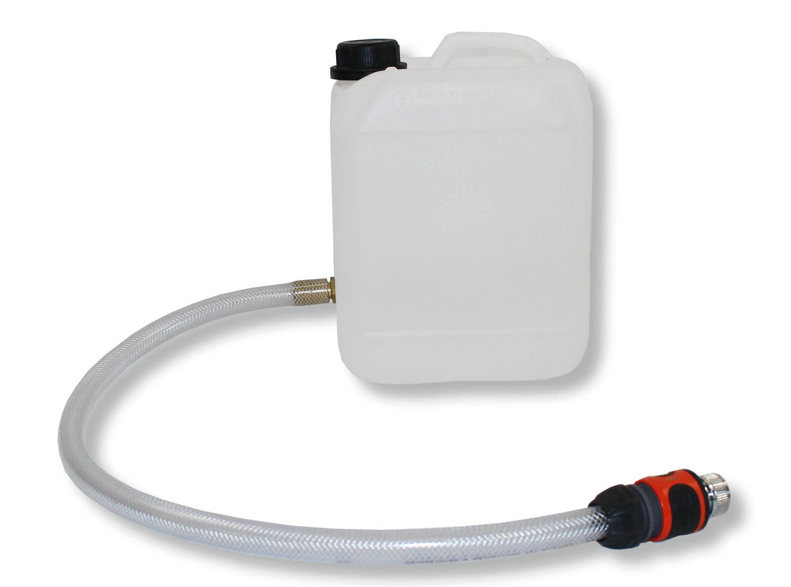 Wasserkanister, 5Ltr. (mit Anschlusswinkel oder Gardena Aqua Stop oder als Umrüst-Set)