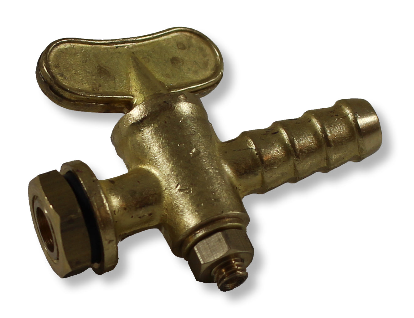 Stop Valve with Hose Connector, brass, 3/8"