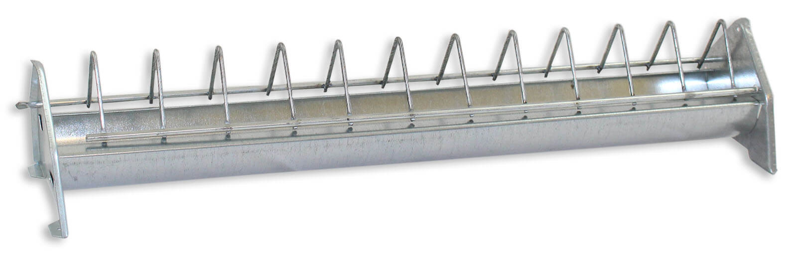 Chick-Trough, galvanised metal, with Feeding Fence (30cm - 40cm - 50cm - 75cm - 100cm)