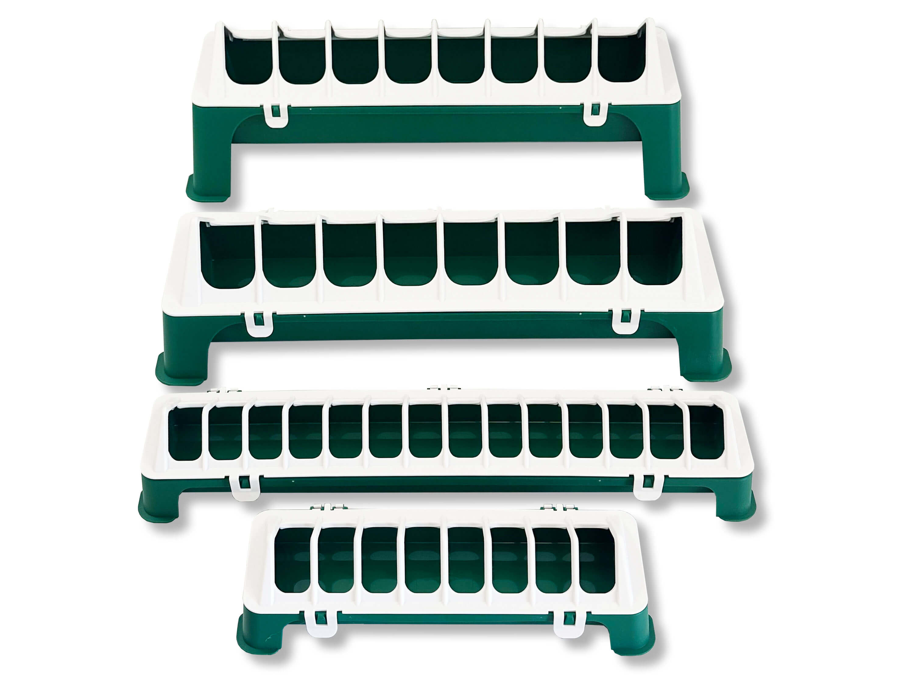 Plastic Feed Troughs with Legs – for Chicks/Pullets/Laying Hens (2 Sizes – 2 Lengths)