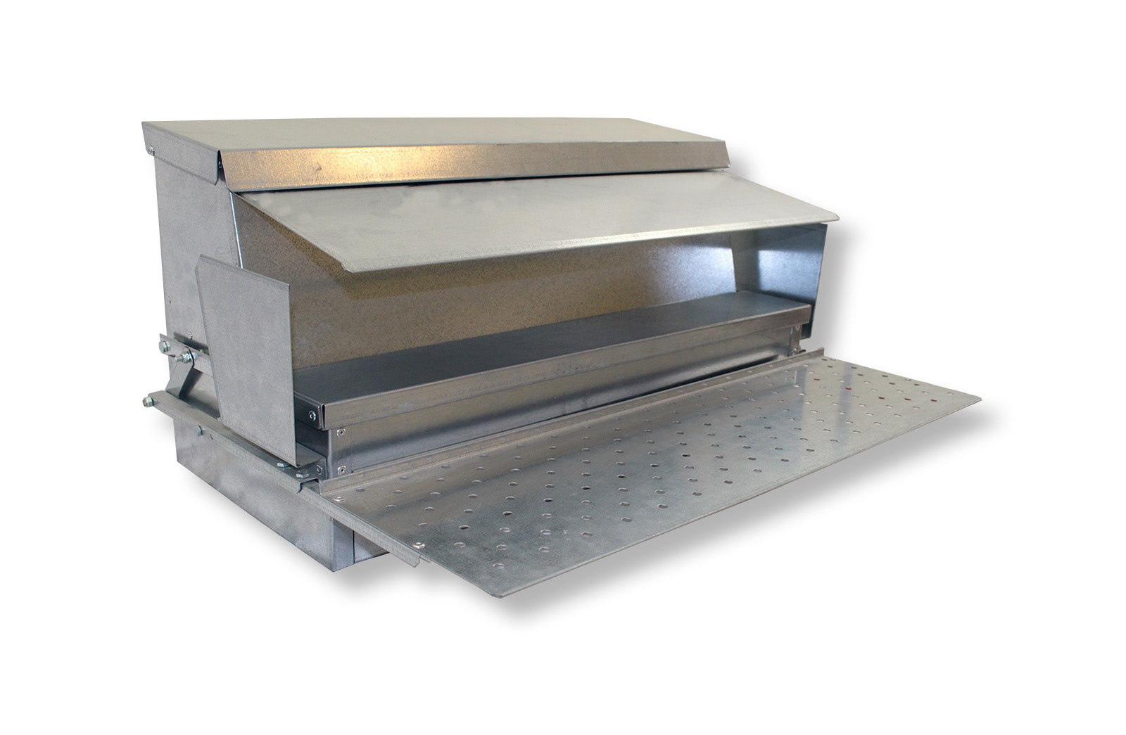 Futterautomat mit Trittblech und rückseitiger "Köder-Schublade" (12,5kg - 18kg)