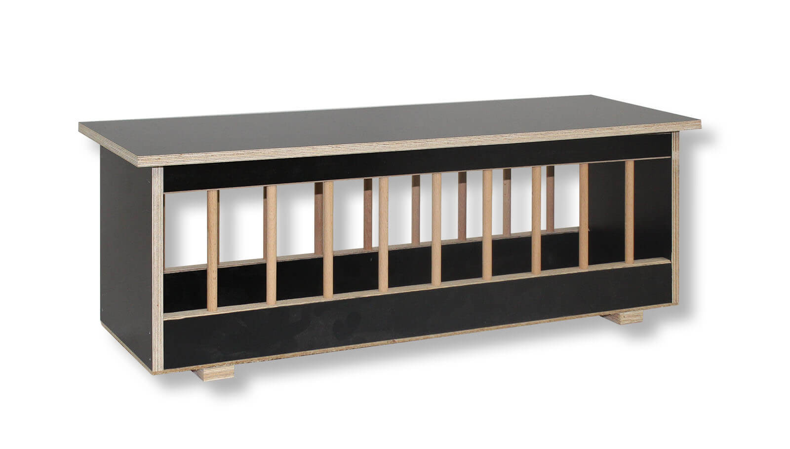 Pigeon Trough made of dark Plywood, with a foldable Lid (40cm - 75cm - 100cm)