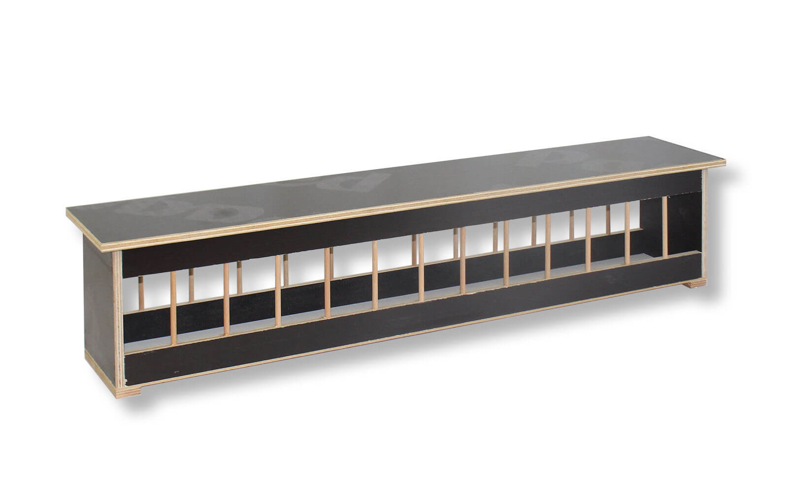 Pigeon Trough made of dark Plywood, with a foldable Lid (40cm - 75cm - 100cm)