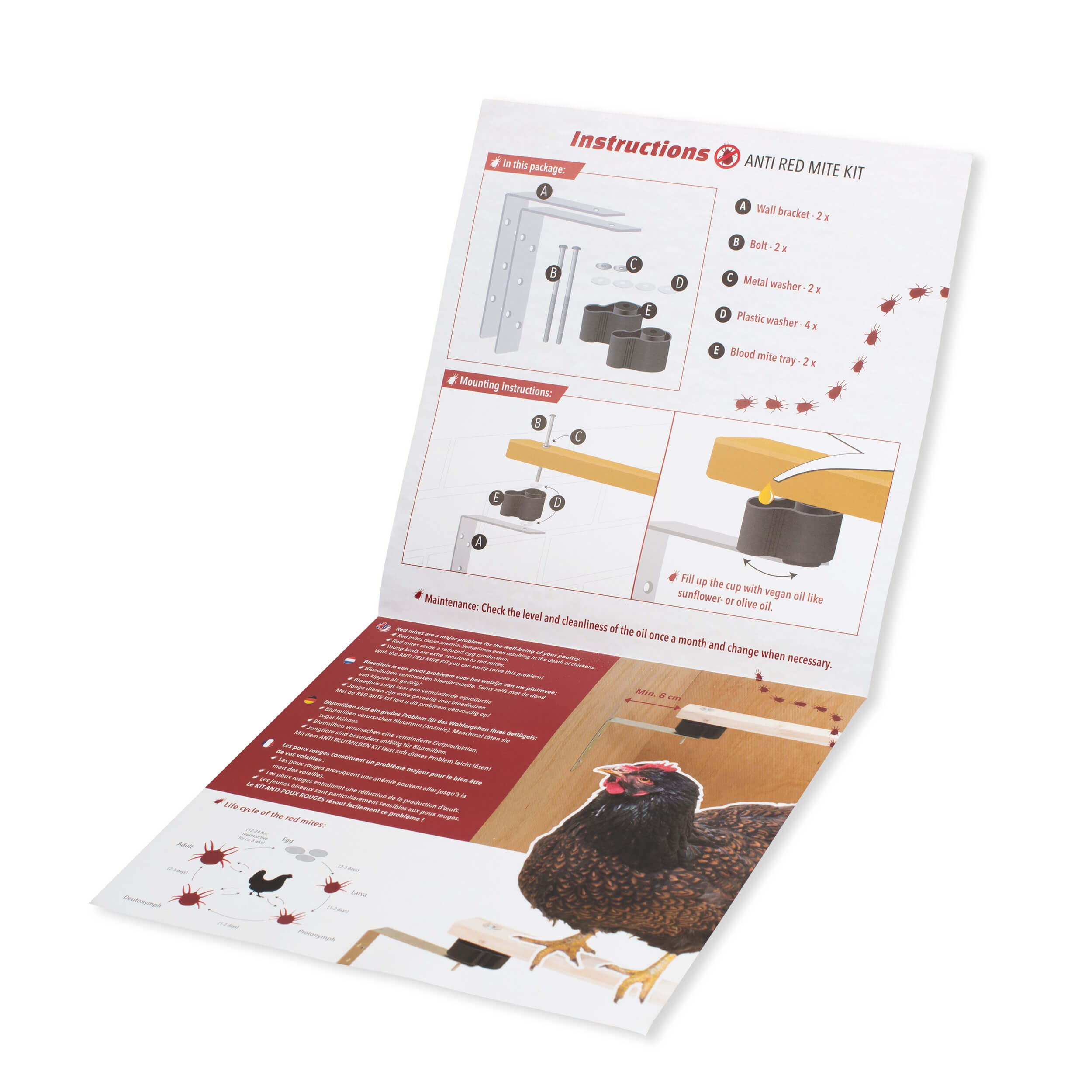 Anti Mite Set for the Coop - keeps mites away from the perches