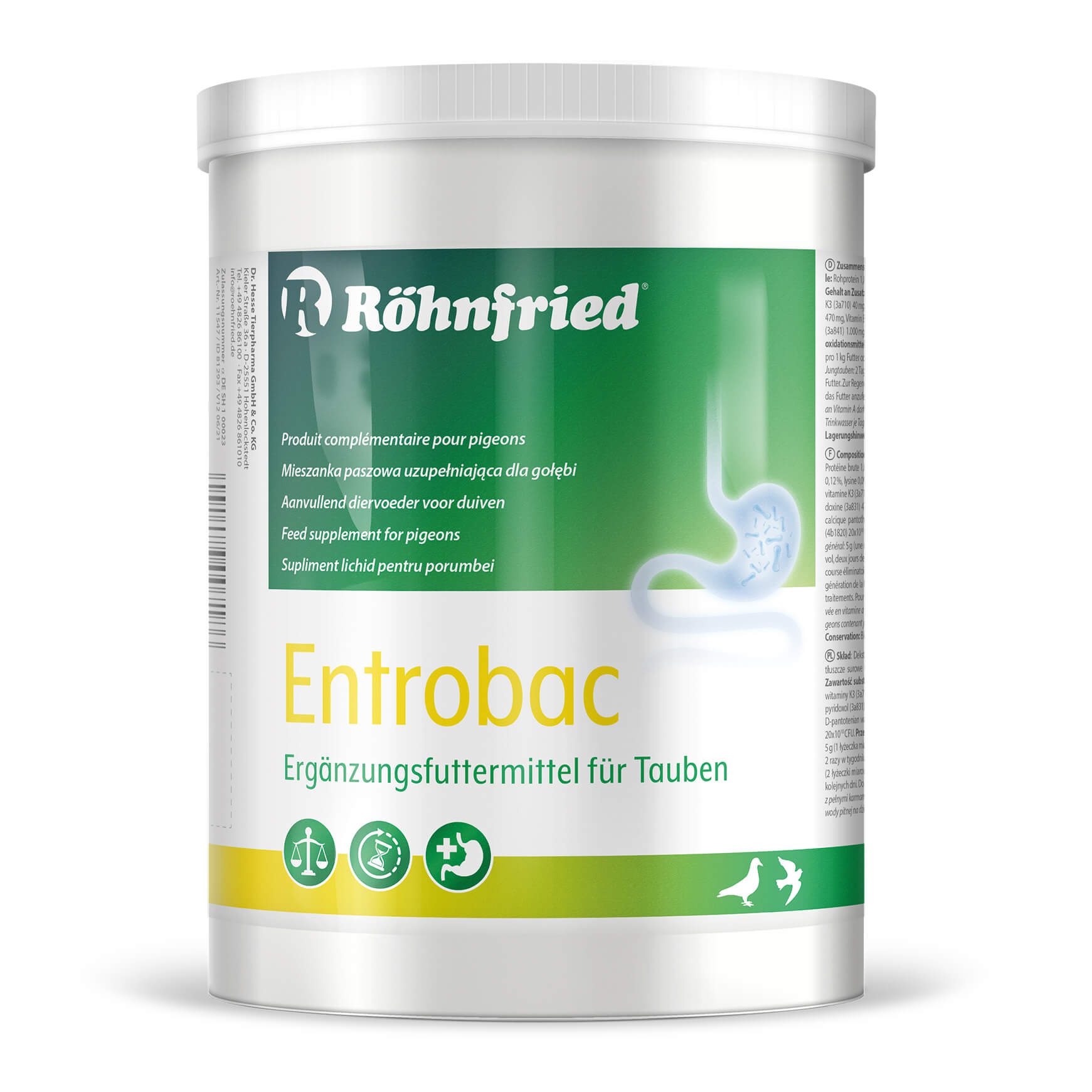 Rohnfried Entrobac (600g) – for optimal Gut Flora in Pigeons