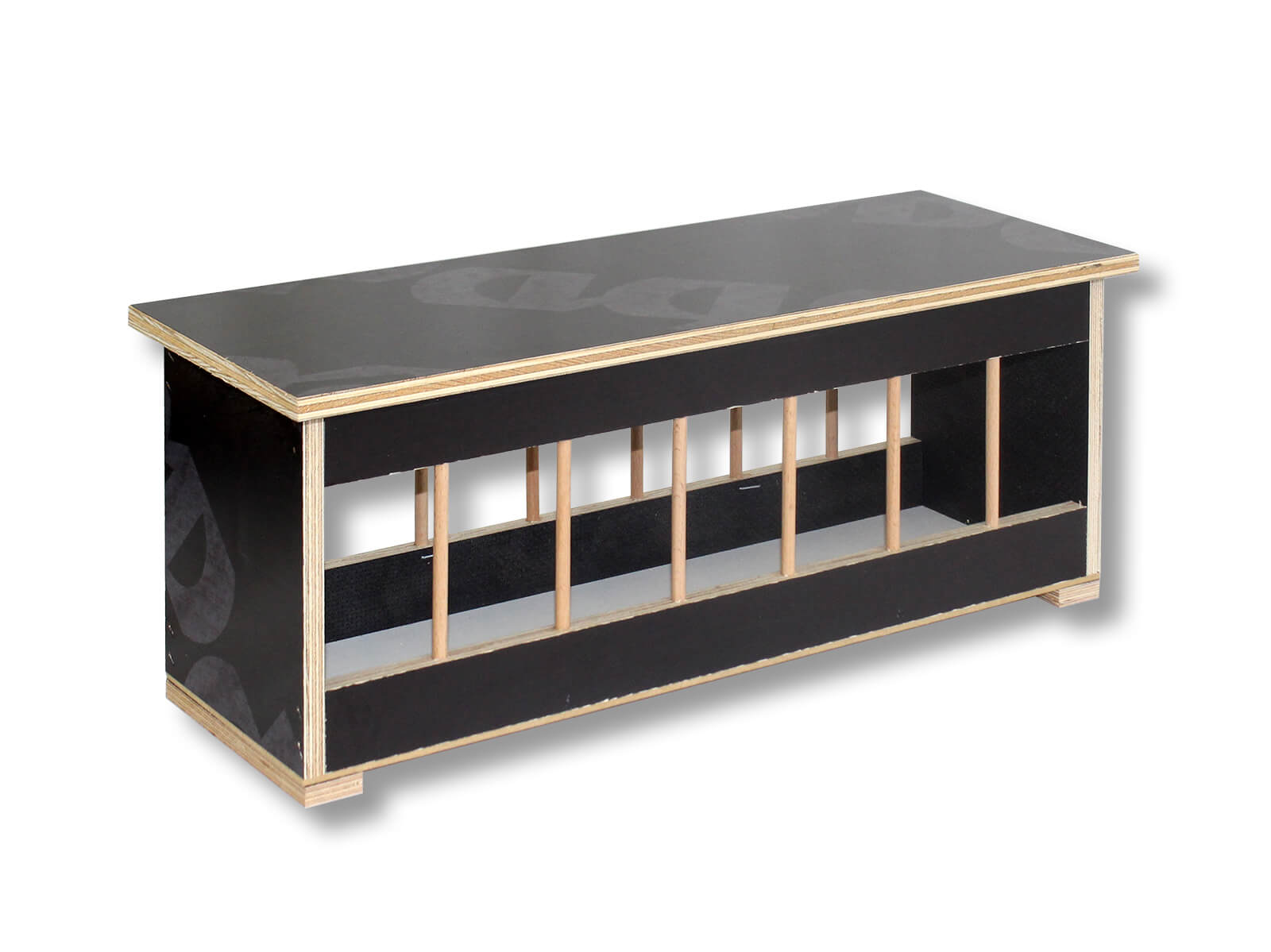 Pigeon Trough made of dark Plywood, with a foldable Lid (40cm - 75cm - 100cm)