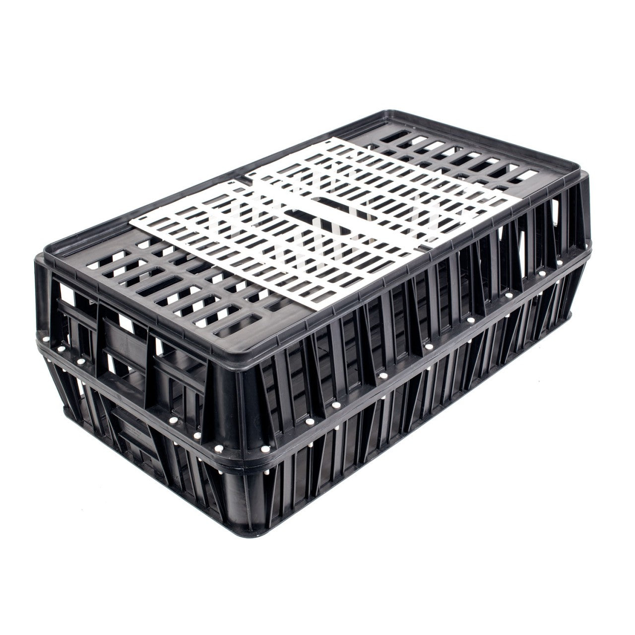 Carrier Box for Poultry, closed Bottom, black - 30cm high