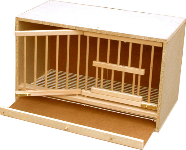 Pigeon-Box with metal-floor-grate and dirt-drawer