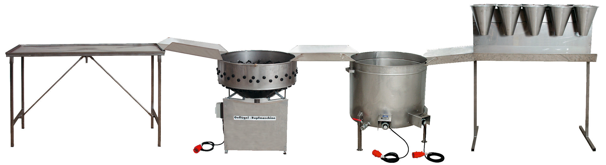 Poultry-Processing-Line - Slaughter Arrangement for Poultry - made of stainless steel